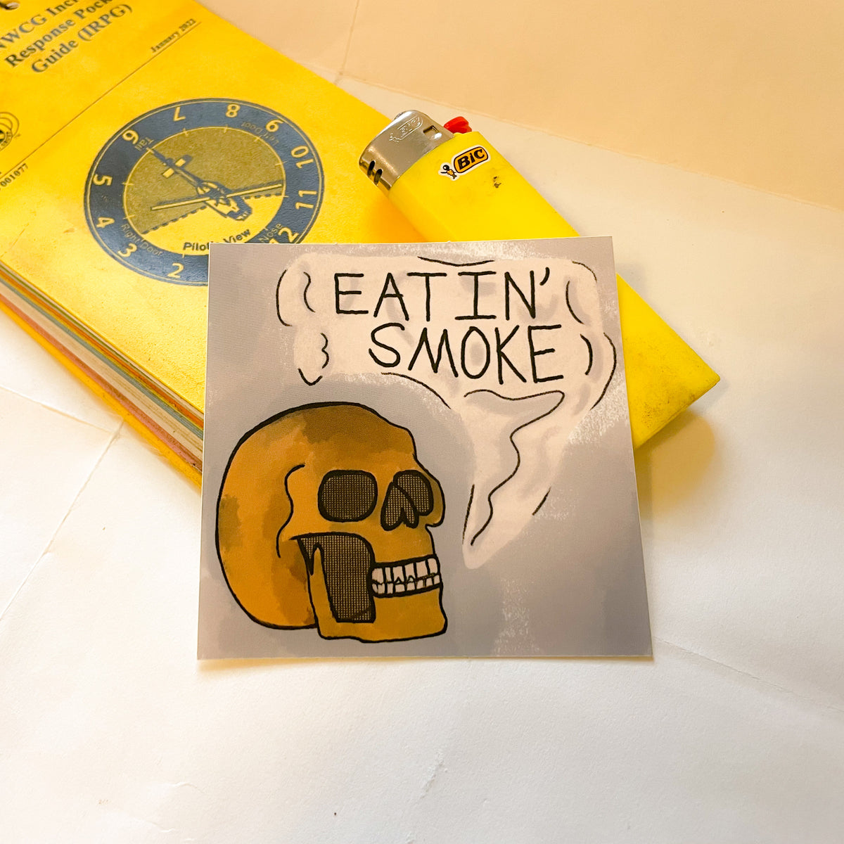 Hioshiru Sticker Smoking Eatin' Smoke Sticker – Heartwood Sticker Shop